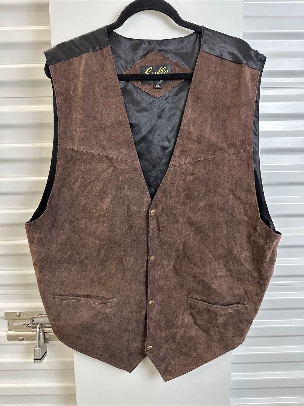 Scully Brown Suede Men's Button Vest